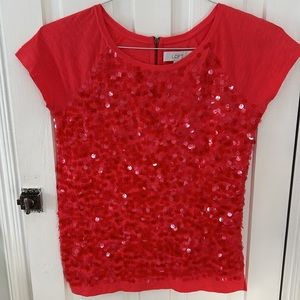 LOFT Sequin Red T-shirt, perfect condition❤️